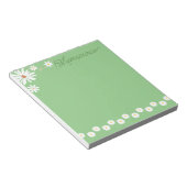 Luxe gepersonaliseerde Schattigee Daisy groen Notitieblok (Schuin)