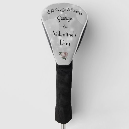 Luxe gepersonaliseerde Valentijnsdag Golfheadcover (Voorkant)