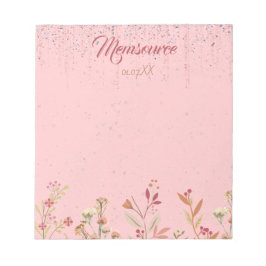 Luxe gepersonaliseerde zilveren Roos gouden chique Notitieblok