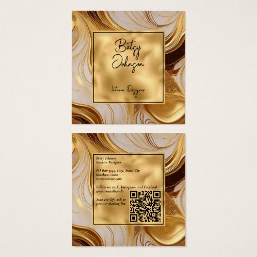 Luxe gesmolten goud en glitter Visitekaartje (Voorkant /achterkant)