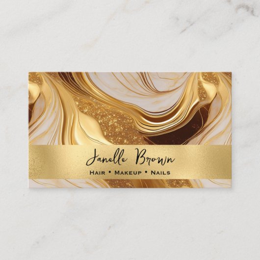 Luxe gesmolten goudfolie en glitter visitekaartje (Voorkant)