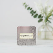 Luxe gespikkeld patroon vierkante visitekaartje (Staand voorkant)