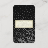 Luxe gespikkeld patroon zwart-wit visitekaartje (Achterkant)