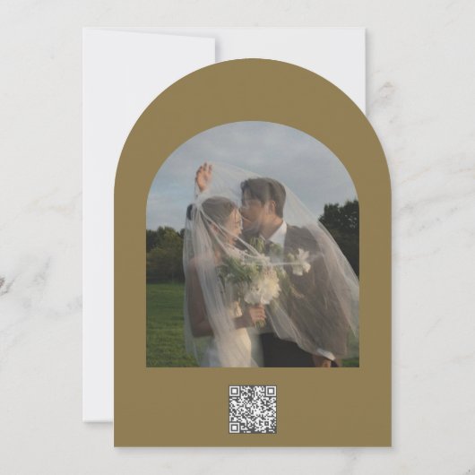 Luxe gestreepte boogbruiloft kaart (Achterkant)