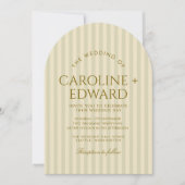 Luxe gestreepte boogbruiloft kaart (Voorkant)