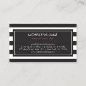 Luxe Gestreepte Franse Macaron Trio Logo voor Bakk Visitekaartje (Achterkant)