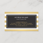 Luxe Gestreepte Gouden Whisk Lepel Logo Bakkerij,  Visitekaartje (Achterkant)