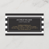 Luxe Gestreepte Gouden Whisk Lepel Logo Bakkerij,  Visitekaartje (Achterkant)