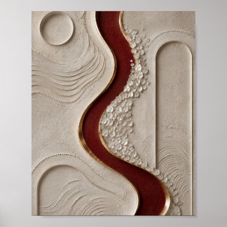 Luxe gestructureerde abstracte wandkunst poster