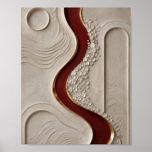 Luxe gestructureerde abstracte wandkunst poster (Voorkant)
