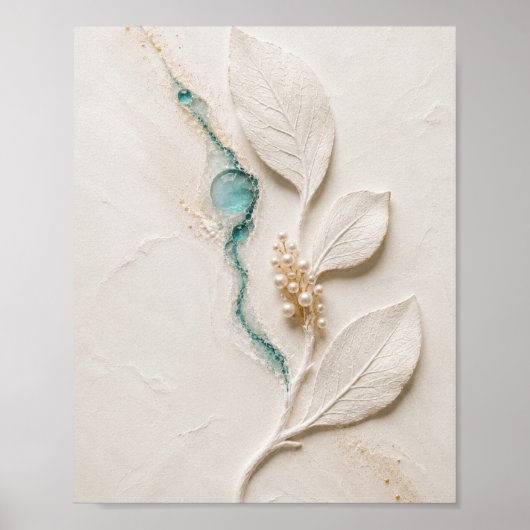 Luxe gestructureerde botanische wandkunst poster (Voorkant)