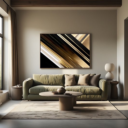 Luxe gestructureerde diagonale strepen canvas afdruk