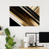 Luxe gestructureerde diagonale strepen poster (Thuiskantoor)