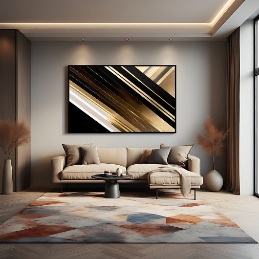 Luxe gestructureerde diagonale strepen poster