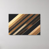 Luxe gestructureerde gouden en zwarte diagonale st canvas afdruk (Voorkant)