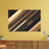 Luxe gestructureerde gouden en zwarte diagonale st canvas afdruk (Insitu (Woonkamer))