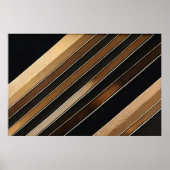 Luxe gestructureerde gouden en zwarte diagonale st poster (Voorkant)