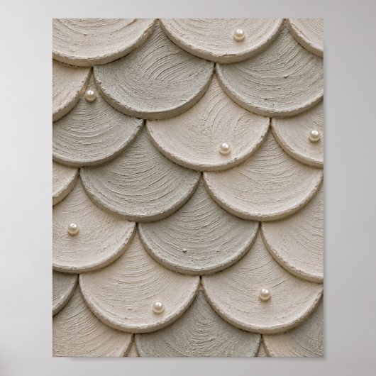 Luxe gestructureerde schelp wandkunst | Neutraal b Poster (Voorkant)