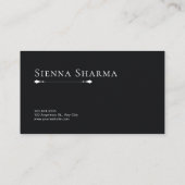 Luxe getextureerde zwart en zilver minimalist visitekaartje (Achterkant)