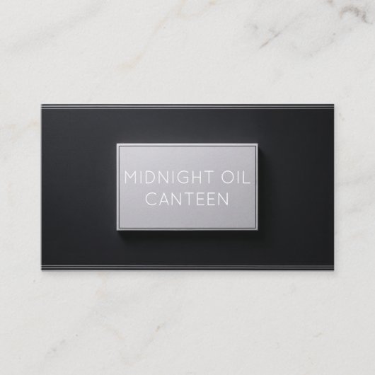 Luxe getextureerde zwart en zilver minimalist visitekaartje (Voorkant)