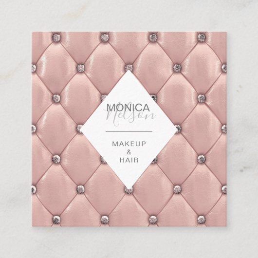 Luxe getuft faux roos gouden visitekaartje (Voorkant)