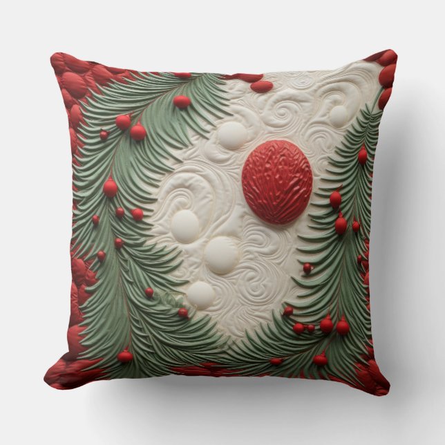 Luxe Gewatteerde Kerst Kussen (Voorkant)