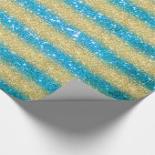 Luxe Gift Popular Blue Gold Glitter Cadeaupapier (Hoek)