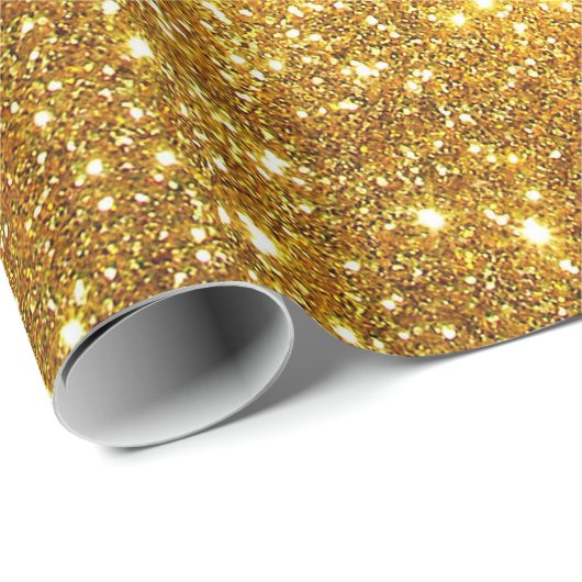 Luxe Gift Popular Gold Glitter Cadeaupapier (Rol Hoek)
