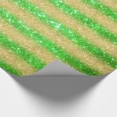 Luxe Gift Popular Green Gold Glitter Cadeaupapier (Hoek)