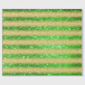Luxe Gift Popular Green Gold Glitter Cadeaupapier (Vlak)