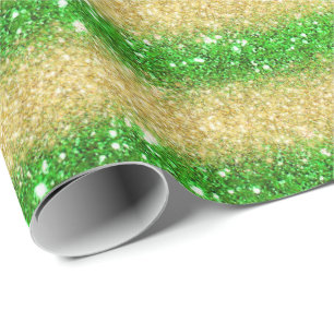 Luxe Gift Popular Green Gold Glitter Cadeaupapier