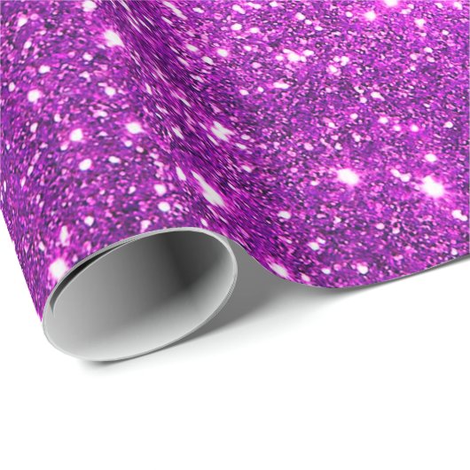 Luxe Gift Popular Paars Gold Glitter Cadeaupapier (Rol Hoek)