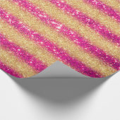 Luxe Gift Popular Pink Gold Glitter Cadeaupapier (Hoek)