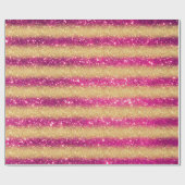 Luxe Gift Popular Pink Gold Glitter Cadeaupapier (Vlak)