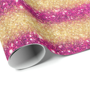 Luxe Gift Popular Pink Gold Glitter Cadeaupapier