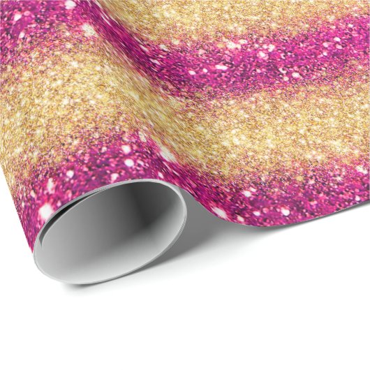 Luxe Gift Popular Pink Gold Glitter Cadeaupapier (Rol Hoek)