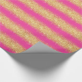 Luxe Gift Popular Pink Gold Glitter Cadeaupapier (Hoek)