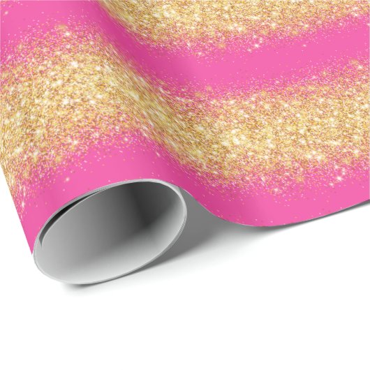 Luxe Gift Popular Pink Gold Glitter Cadeaupapier (Rol Hoek)
