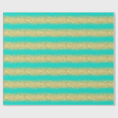 Luxe Gift Popular Turquoise Gold Glitter Cadeaupapier (Vlak)