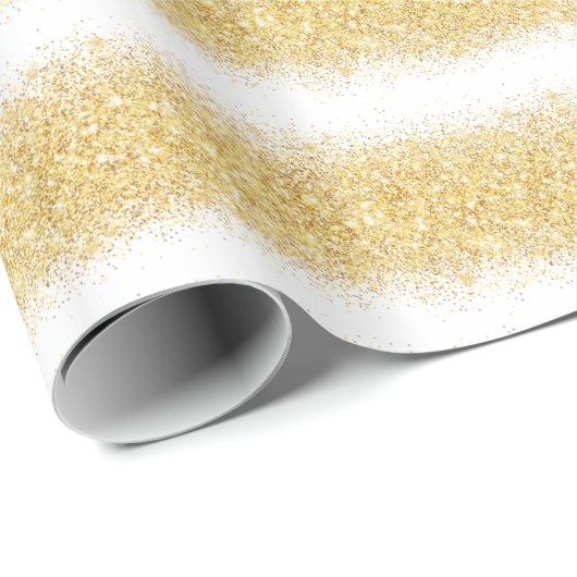 Luxe Gift Popular White Gold Glitter Cadeaupapier (Rol Hoek)
