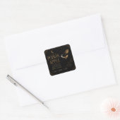Luxe Giftige Appel Halloween Kaars Vierkante Sticker (Envelop)