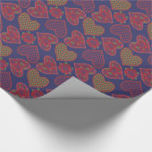 Luxe Giftwrap: Harten en Rozen Valentijns, Blauw Cadeaupapier (Hoek)