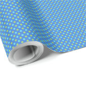 Luxe Giftwrap Helder Blauw, Neon Groene Polka Dots Cadeaupapier (Rol Hoek)