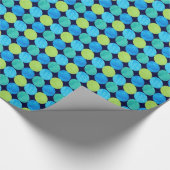 Luxe Giftwrap: Turquoise, Neon Green Circles Cadeaupapier (Hoek)