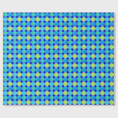 Luxe Giftwrap: Turquoise, Neon Green Circles Cadeaupapier (Vlak)