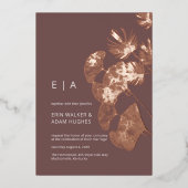 Luxe Gingko Leaf Real Roos Gold Wedding Folie Uitnodiging (Voorkant)