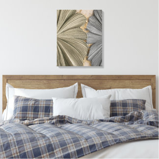 Luxe Ginkgo-blad Abstract Canvas Wandkunst Afdruk