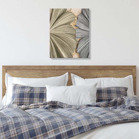 Luxe Ginkgo-blad Abstract Canvas Wandkunst Afdruk (Insitu (Slaapkamer))