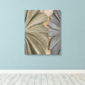 Luxe Ginkgo-blad Abstract Canvas Wandkunst Afdruk (Insitu (Houten vloer))