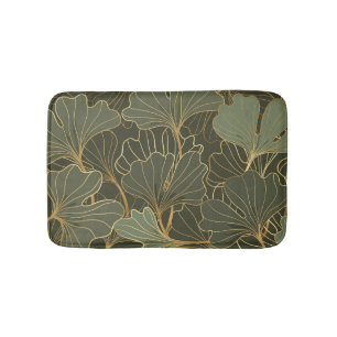 Luxe Ginkgo Gold Line Art Badmat